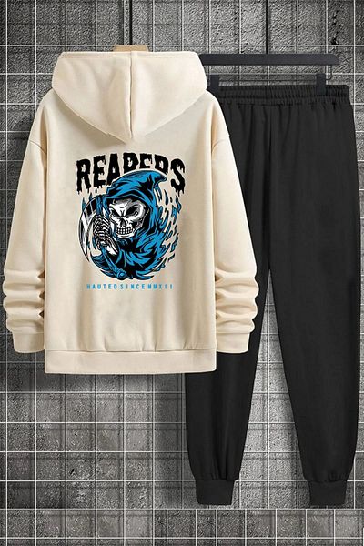 FAEL LİFE Unisex Oversized Hooded Tracksuit Set Cotton Rapirs Printed