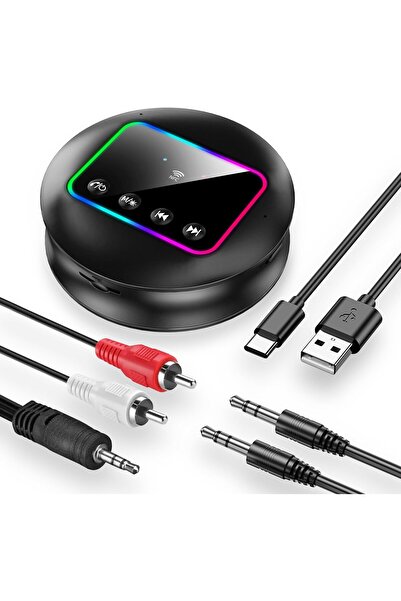 erorex جهاز إرسال واستقبال صوتي بتقنية بلوتوث 5.4 - مدخلات بطاقة RCA/Aux/Tf وإضاءة RGB وNFC - موسيقى لاسلكية