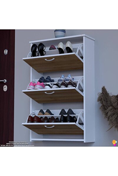 Modilayn WEST Asma Antre 72x 116x 26 cm’ lik 3 Düşer Kapak 6 Göz Bölmeli Ayak...