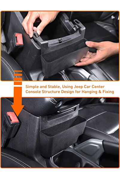 erorex Center Console Hanging Storage Organizer, Armrest Abs Tray 2018-2024 Jeep Wrangler Jl Jlu 4Xe Jeep