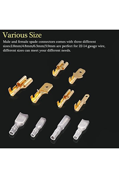 erorex 360Pcs 2.8/4.8/6.3Mm Quick Splice Male Female Wire Spade Connector Crimp Terminal Block Assortment