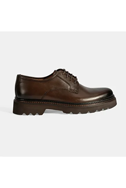 Desa Men's Brown Lace-Up Casual Leather Shoes
