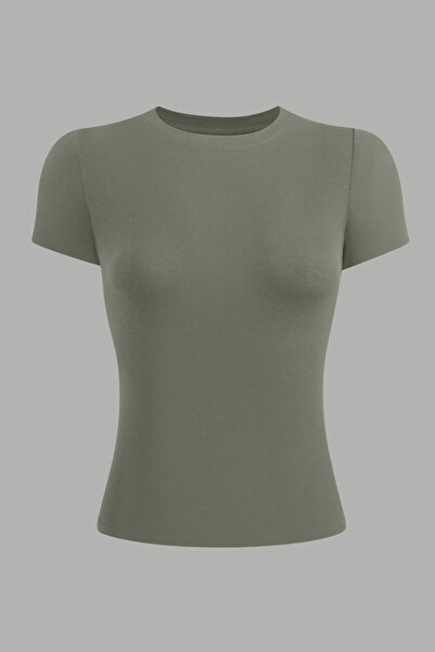 COOL TARZ Χακί γυναικείο μπλουζάκι με λαιμόκοψη Basic