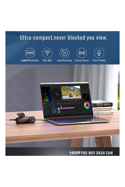 OEM Car DVR Camera Dual Lens 2K, 1600P Wi-Fi Control, Night Vision, 24h Parking Monitoring