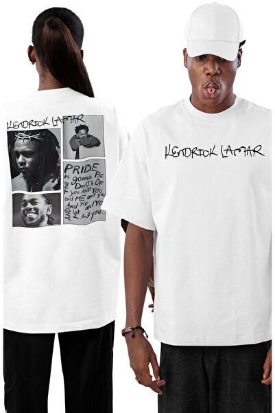 Fuddy Moda Tricou unisex cu imprimeu pe spate Kendrick Lamar, tricou oversize...