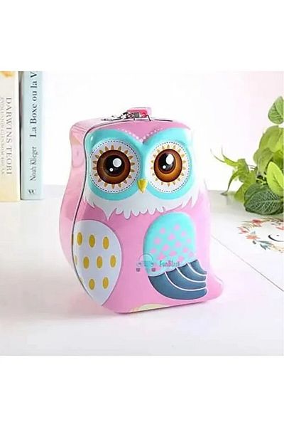myhomehediyelik Metal Piggy Bank with Cute Owl Design