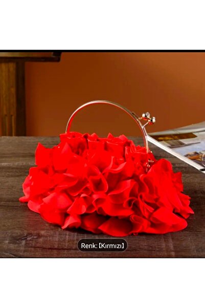 Handmade Kırmızı Özel Gün Tasarım Çanta, Akşam çantası Şık Görünümlü