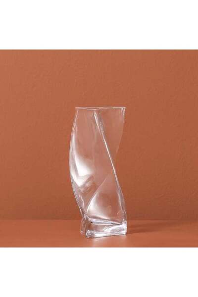 Generic DANUBE HOME Danube Home Vetro Spiral Clear Glass Vase - 11.5X23Cm Multi Color Home Decor Collection
