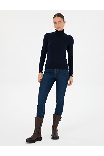 Pierre Cardin Lacivert Slim Fit Balıkçı Yaka Basic Kazak 50315747-VR033