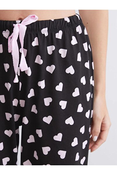 LC Waikiki LCW DREAM Pantaloni de pijama Capri pentru femei cu model cu talie elastică (W5)