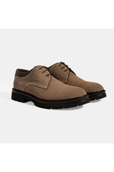Desa Men's Brown Lace-Up Suede Casual Shoes