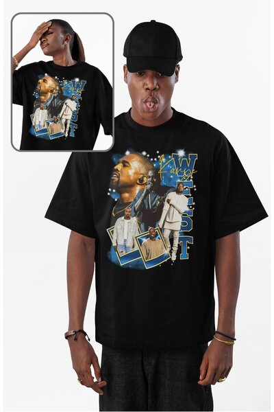 Fuddy Moda Unisex Kanye West γραπτό μπλουζάκι, μπλουζάκι με θέμα τον ράπερ Ov...