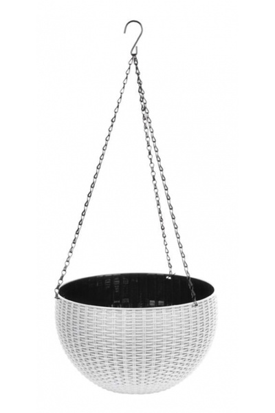SGTT Flower pot with metal hanger, 26x16 cm, white