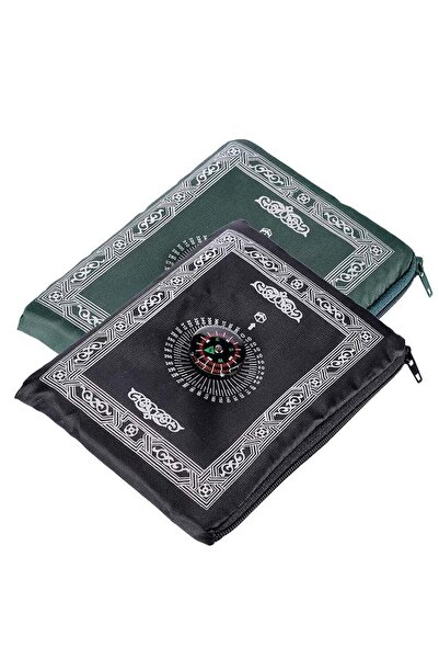 Generic GUDOO 2 Pieces Portable Travel Prayer Mat with Compass Waterproof Polyester Prayer Rug Muslim Trave