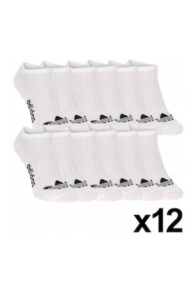 adidas Short Socks 12 Pairs 100% Cotton White One Size