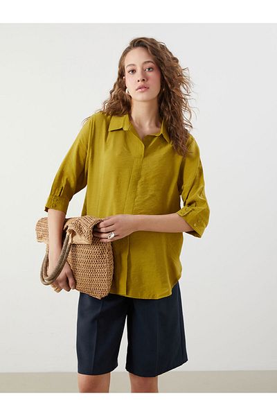 LC Waikiki New Season Shirt Collar Modal Blend Blouse - S5Ql40Z8