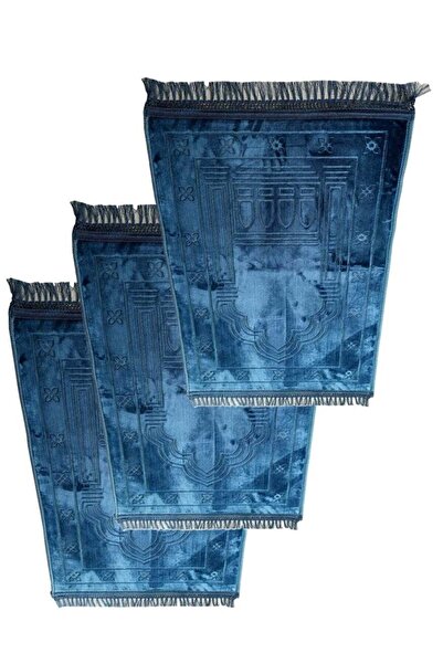 Generic 3 Pieces Prayer Mat Large Size 80x120 cm Blue