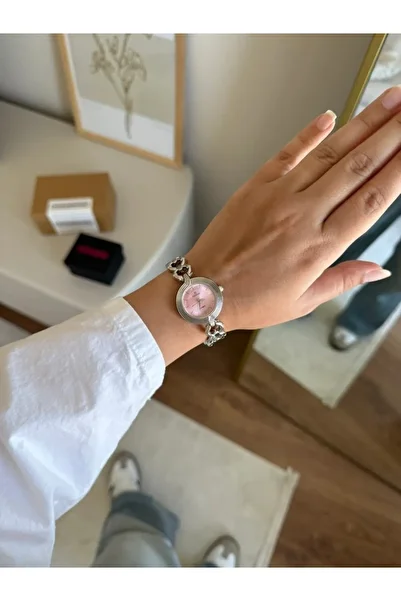 RoseandRoses Collet Vintage Model Women Wrist Watch Silver (Pink Dial)