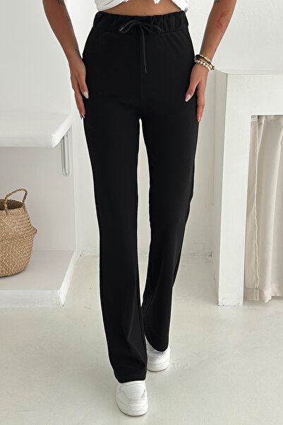 Noa Noa Kadın Yüksek Bel Düz Paça Tayt – Bağcıklı & Rahat Kesim