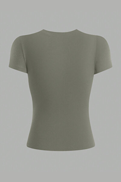 COOL TARZ Χακί γυναικείο μπλουζάκι με λαιμόκοψη Basic