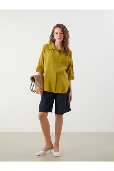 LC Waikiki New Season Shirt Collar Modal Blend Blouse - S5Ql40Z8