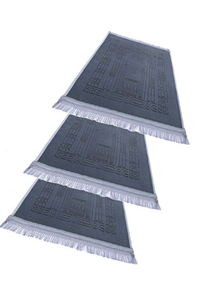 Generic 3 Pieces Premium Comfort Prayer Mat Soft and Durable Prayer Mat for Daily Prayers 120x80cm Grey Col