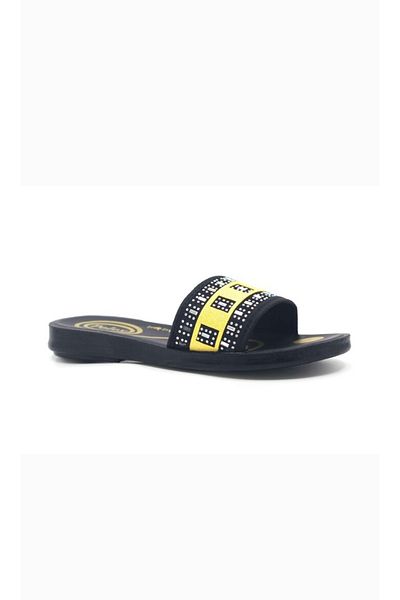 Museburan Embroidered Daily Slippers Gold
