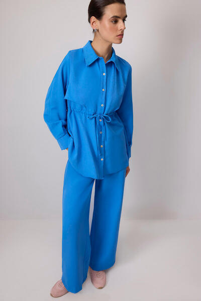 Touché Privé Linen Textured Shirt Pants Set