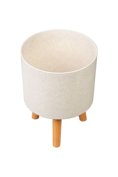 SGTT Plastic flower pot with 3 legs, WhiteWheat, capacity 3.75 liters, 20x26 cm