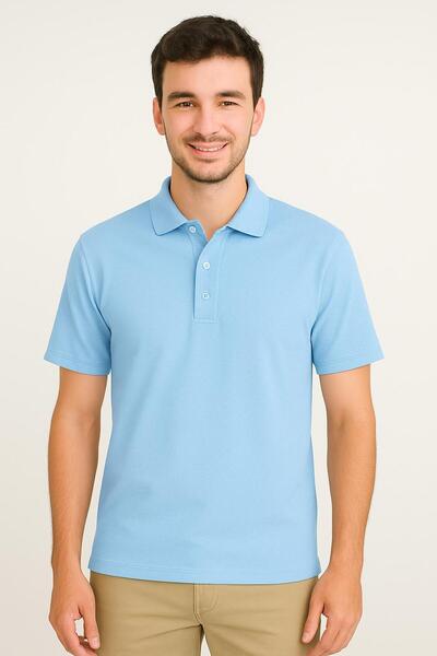 FERRY BUTİK Unisex High School Boy Polo Neck Short Sleeve T-Shirt