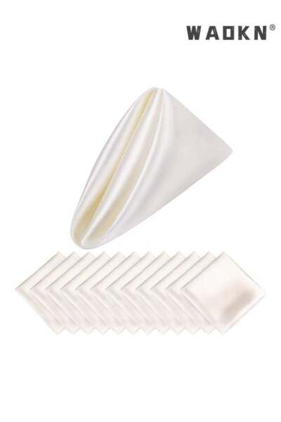 Generic WAOKN Elegant Collection of 12 Soft Satin Square Napkins, Measuring 20x20 Inches, Perfect for Enhan