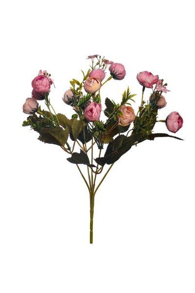Generic Petite Bloom Mini Artificial Peony Flowers Bouquet purple