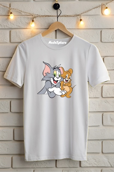 AR&YOS Tom and Jerry Printed Unisex Oversize T-Shirt