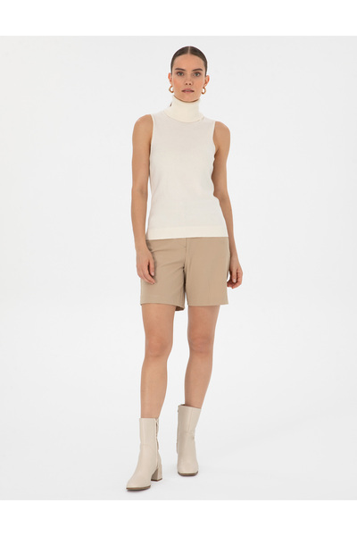 Pierre Cardin Ecru Slim Fit Turtleneck Sweater 50316336-Vr019