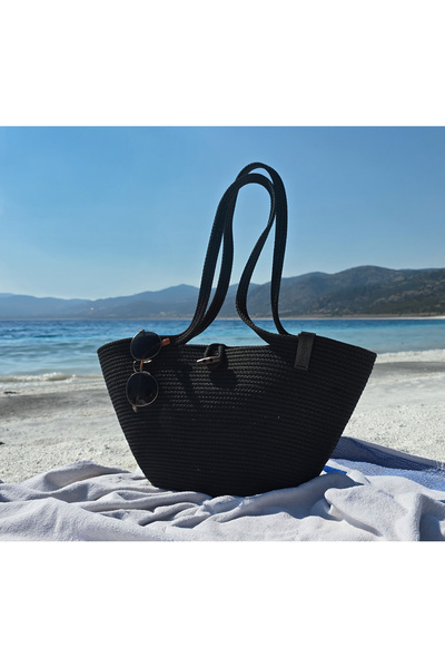 LinaHouse Handmade Large Volume Women's Beach & Casual Bag – Black