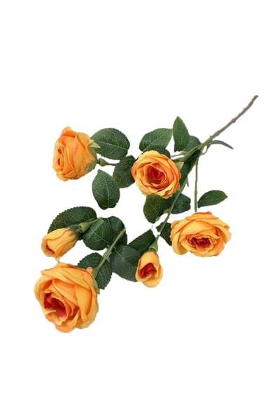 Generic Pack Of 2 Artificial Roses for Home Decoration Deep Orange