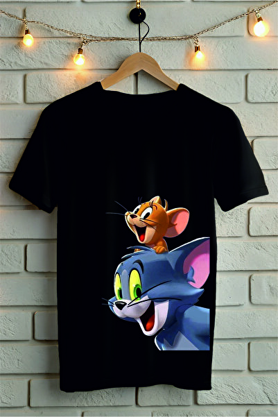 AR&YOS Футболка з принтом TOM and JERRY в стилі унісекс оверсайз