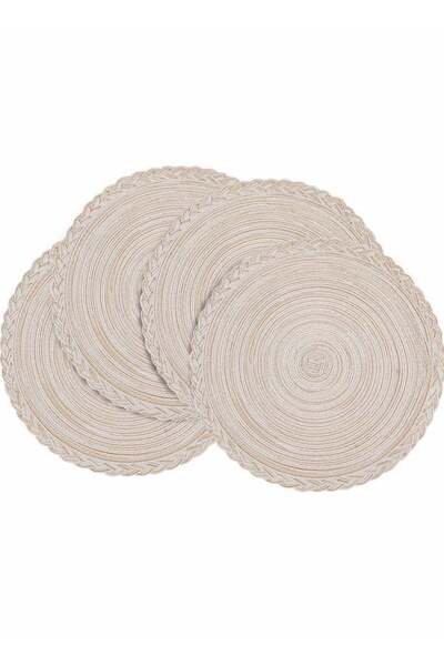 Generic Homing Round Placemats Set of 4 for Dining Table â€“ Woven Heat Resistant Anti-Slid Cotton Kitchen