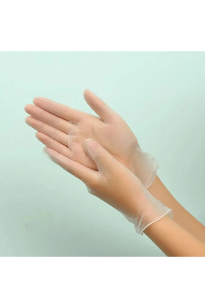 ayliz plast&ambalaj 1 Carton Vinyl Transparent Powder-Free Gloves Size m (Medi̇um) (20) Pieces