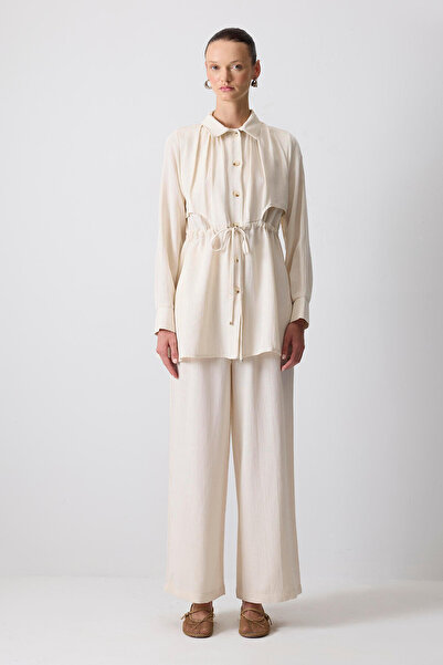 Touché Privé Cămașă cu legături la talie, pantaloni, costum din viscoză