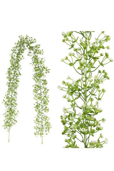 Generic 5.6ft Artificial Baby Breath Flower Garlands Plastic Hanging Gypsophi...