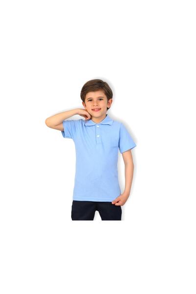 OEM Tricou copii pentru scoala, guler tip Polo, maneca scurta, culoare albast...