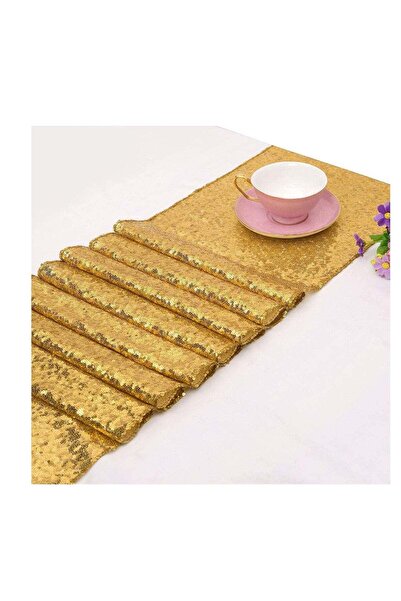 Generic Gold Sequin Table Runner 12x108 inch - Perfect for Weddings, Birthdays & Holiday Parties