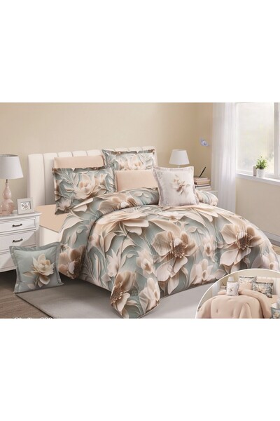 SNOOZYL Luxury 3D printed summer filling double bed sheet made of microfiber, 240*260 cm