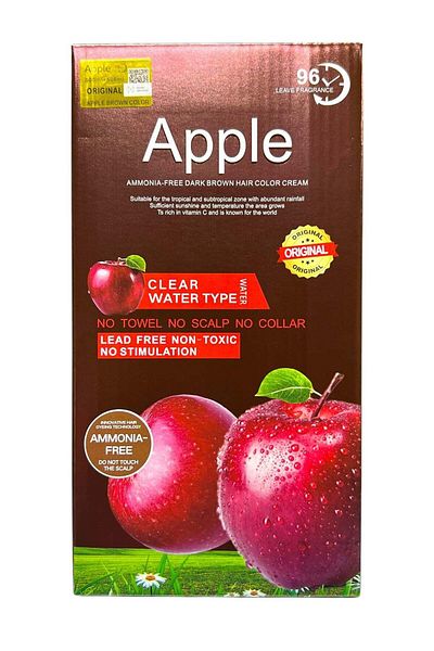 Apple Blossom Naturals Ammonia-Free Natural Organic Brown Hair Color Cream 1000ml
