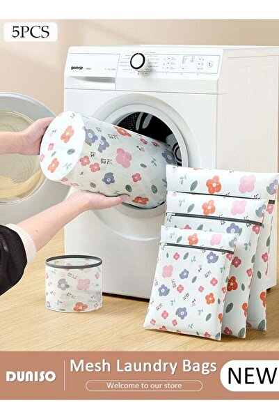 Generic DUNISO 5PCS Mesh Laundry Bags, Thickened Washing Machine Bags for Delicates with Premium Zipper, Re