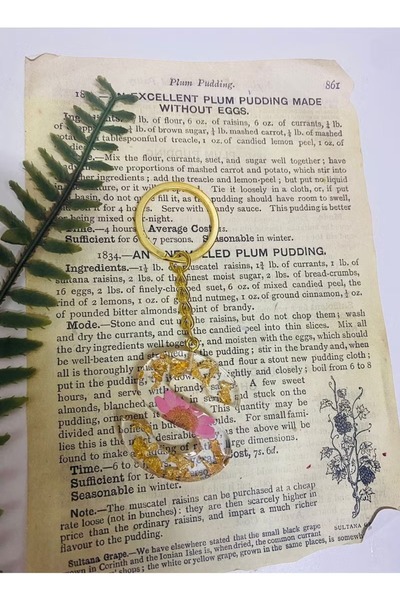 Roza ميدالية مفاتيح أنيقة بحرف J من الريزن الفاخر المطرز بورق الفضه