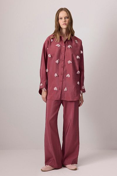 Touché Privé Tulle Flower Embroidered Shirt