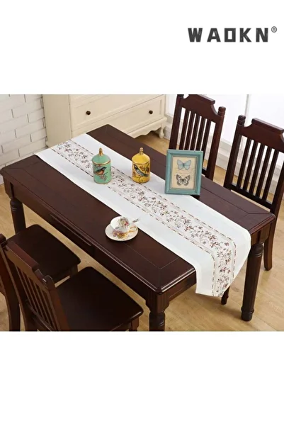 Generic WAOKN New Chinese Zen Style Table Runner, Home Living Room Tea Table Decorative Flag, Stain-resista