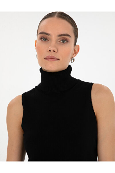 Pierre Cardin Black Slim Fit Turtleneck Sweater 50316336-Vr046